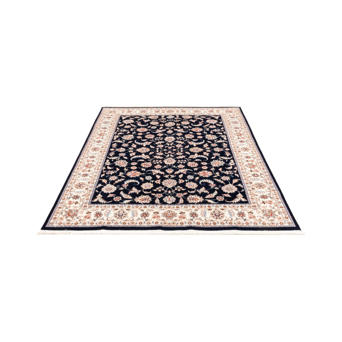 Tapis persan - Tabriz - 200 x 150 cm - bleu foncé