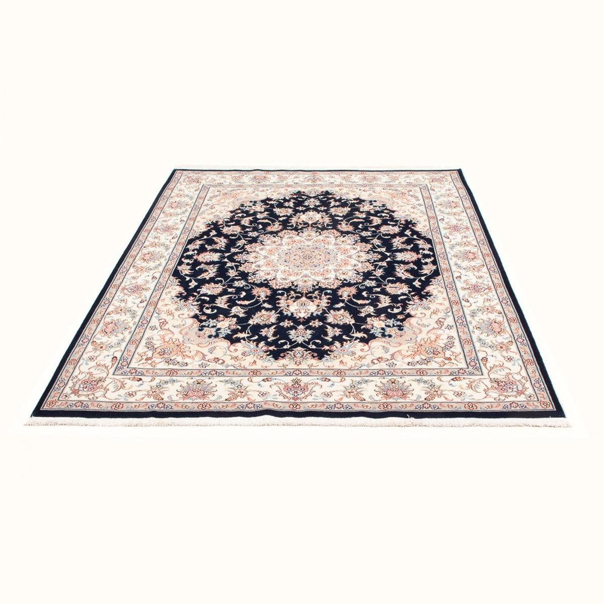 Tapis persan - Tabriz - Royal - 197 x 149 cm - bleu foncé