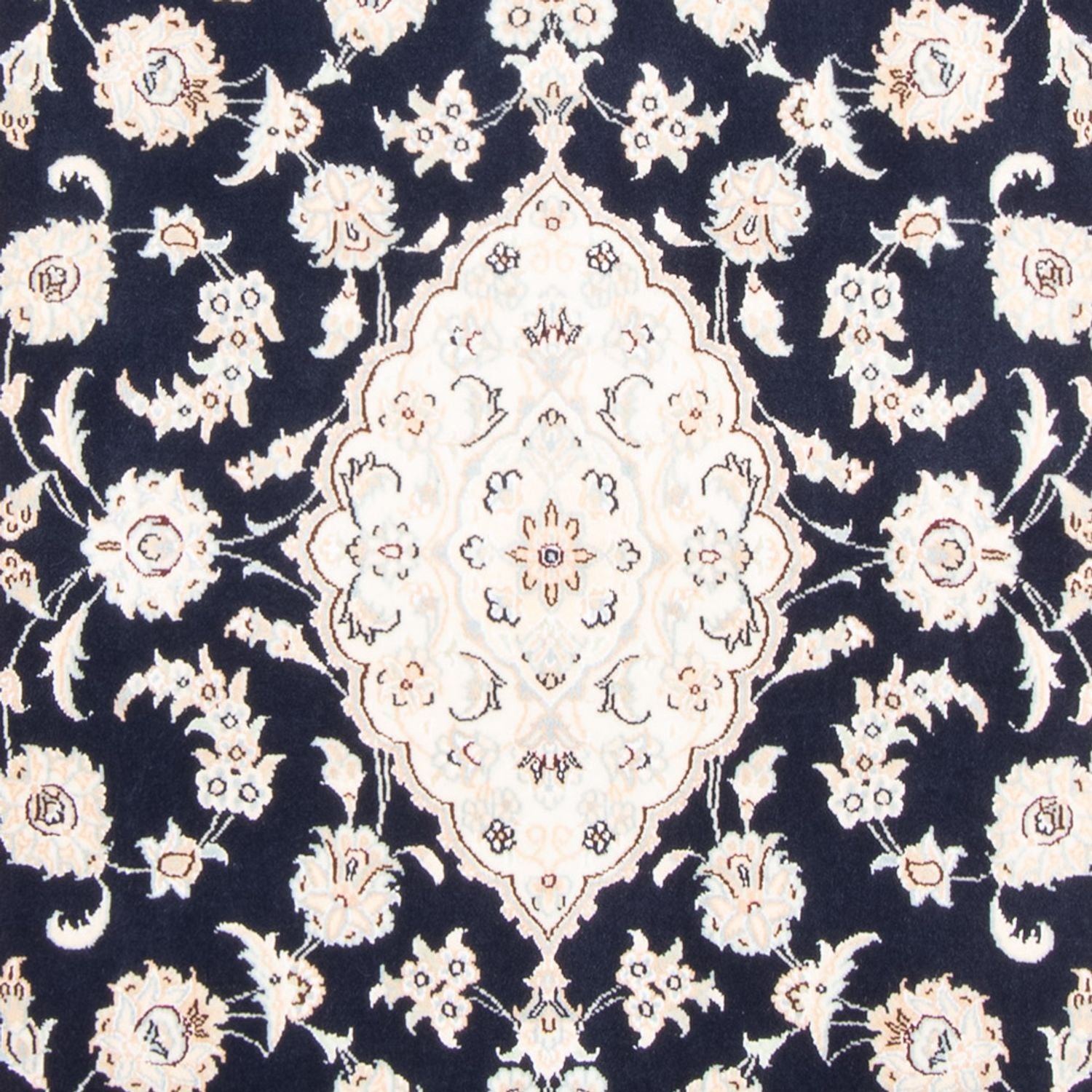 Tapis persan - Nain - Royal - 155 x 105 cm - bleu foncé