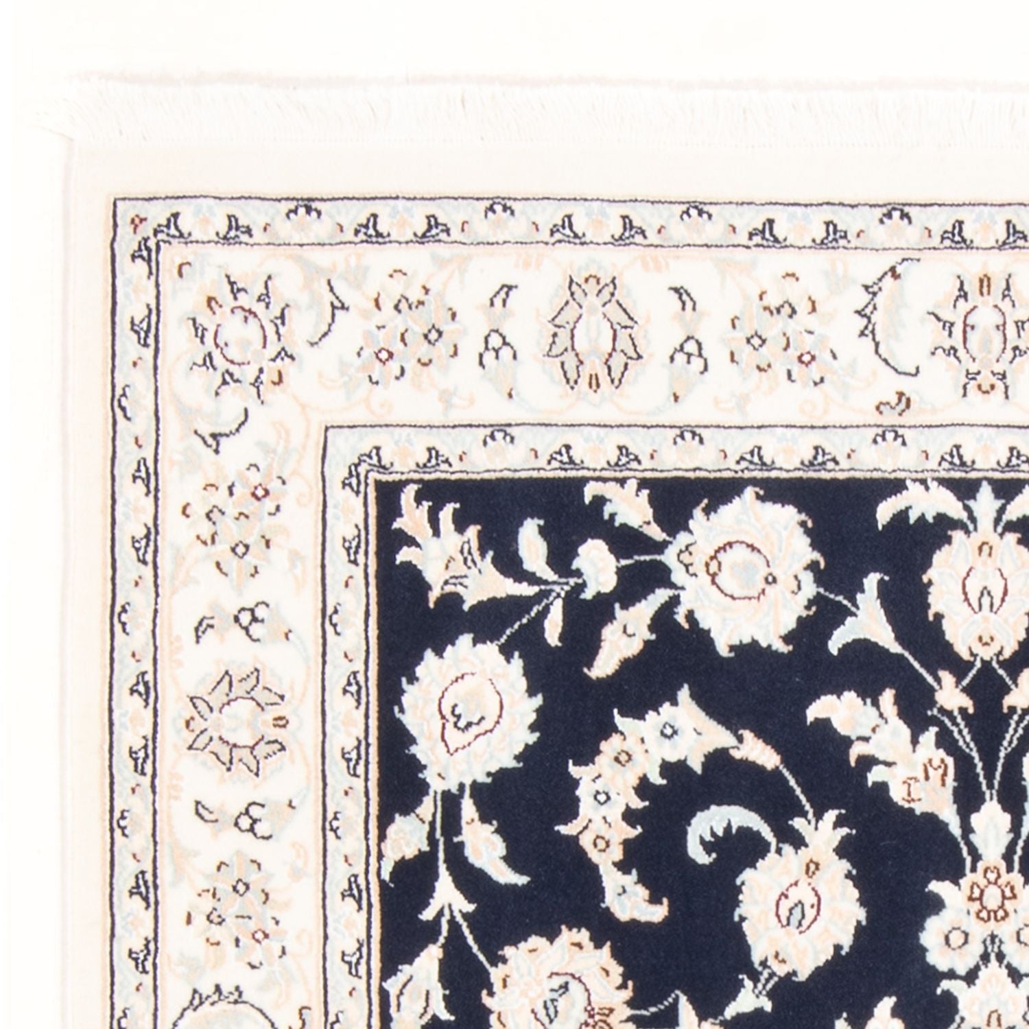 Tapis persan - Nain - Royal - 155 x 105 cm - bleu foncé