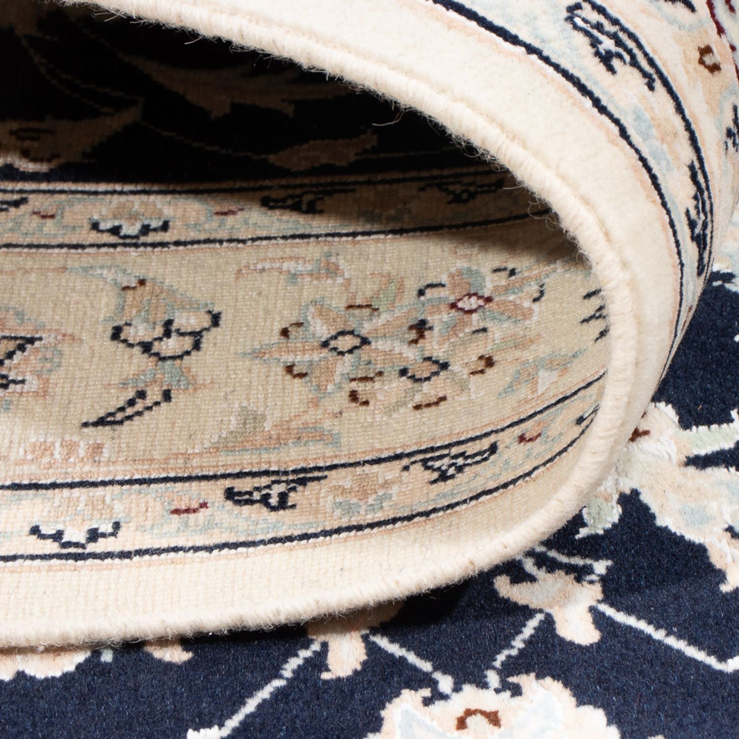 Tapis persan - Nain - Royal - 155 x 105 cm - bleu foncé