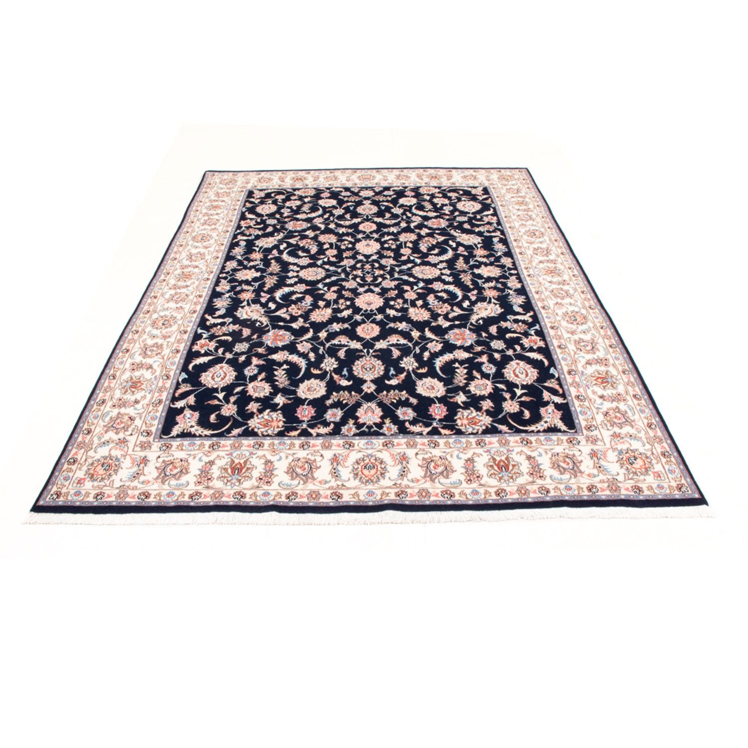 Tapis persan - Tabriz - Royal - 236 x 166 cm - bleu foncé
