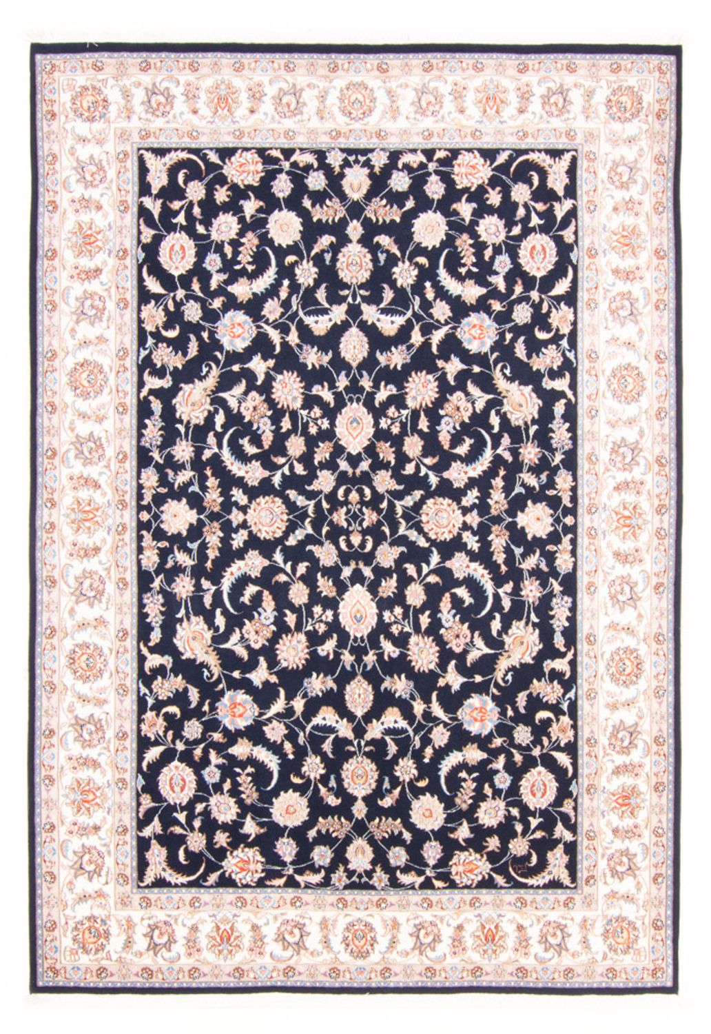 Tapis persan - Tabriz - Royal - 245 x 170 cm - bleu foncé