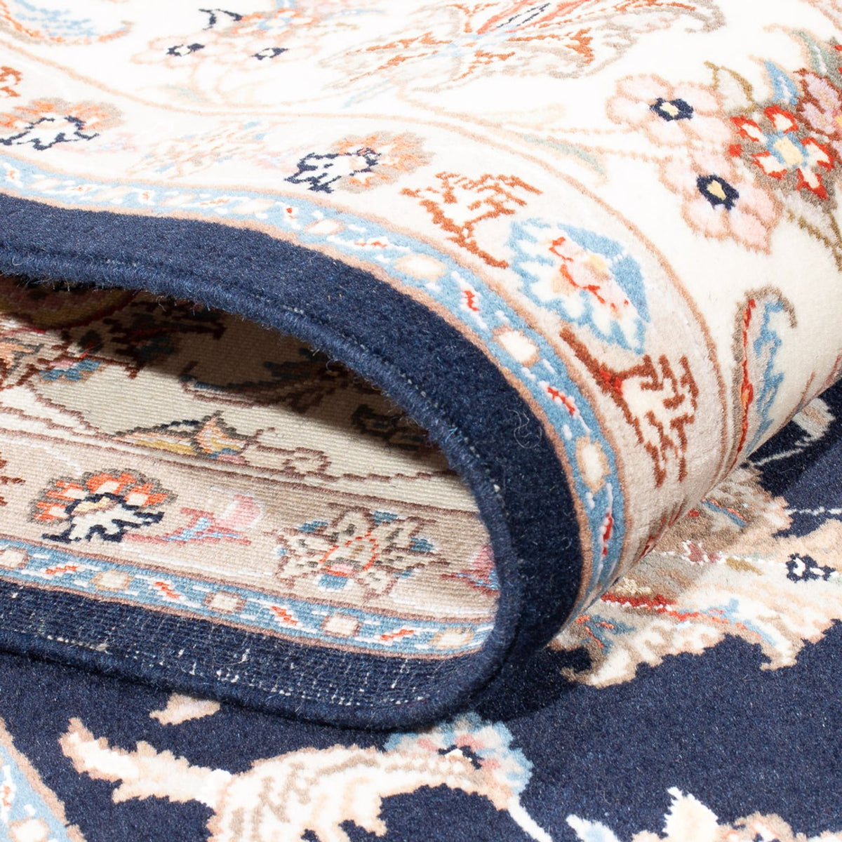 Tapis persan - Tabriz - Royal - 245 x 170 cm - bleu foncé