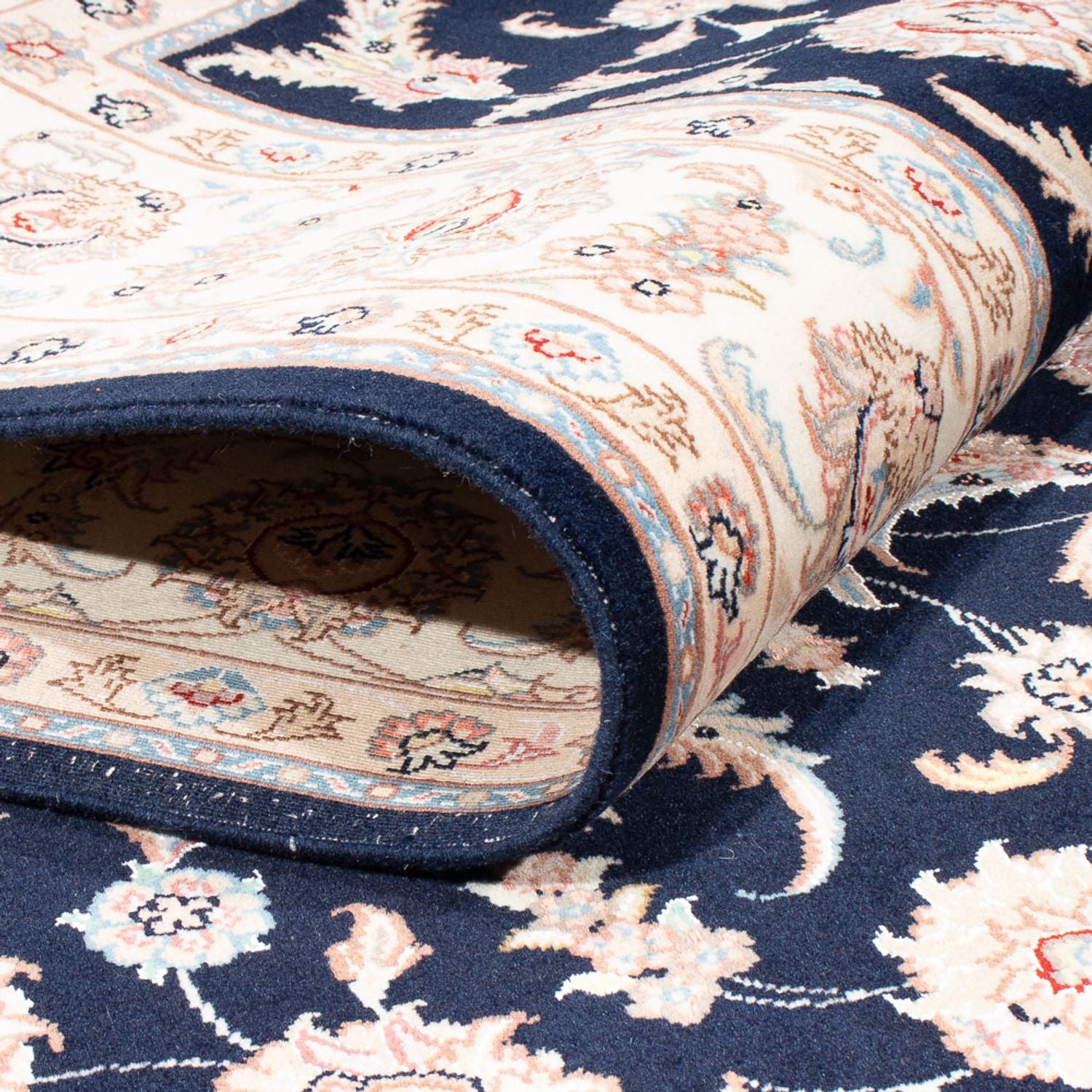 Tapis persan - Tabriz - Royal - 234 x 167 cm - bleu foncé
