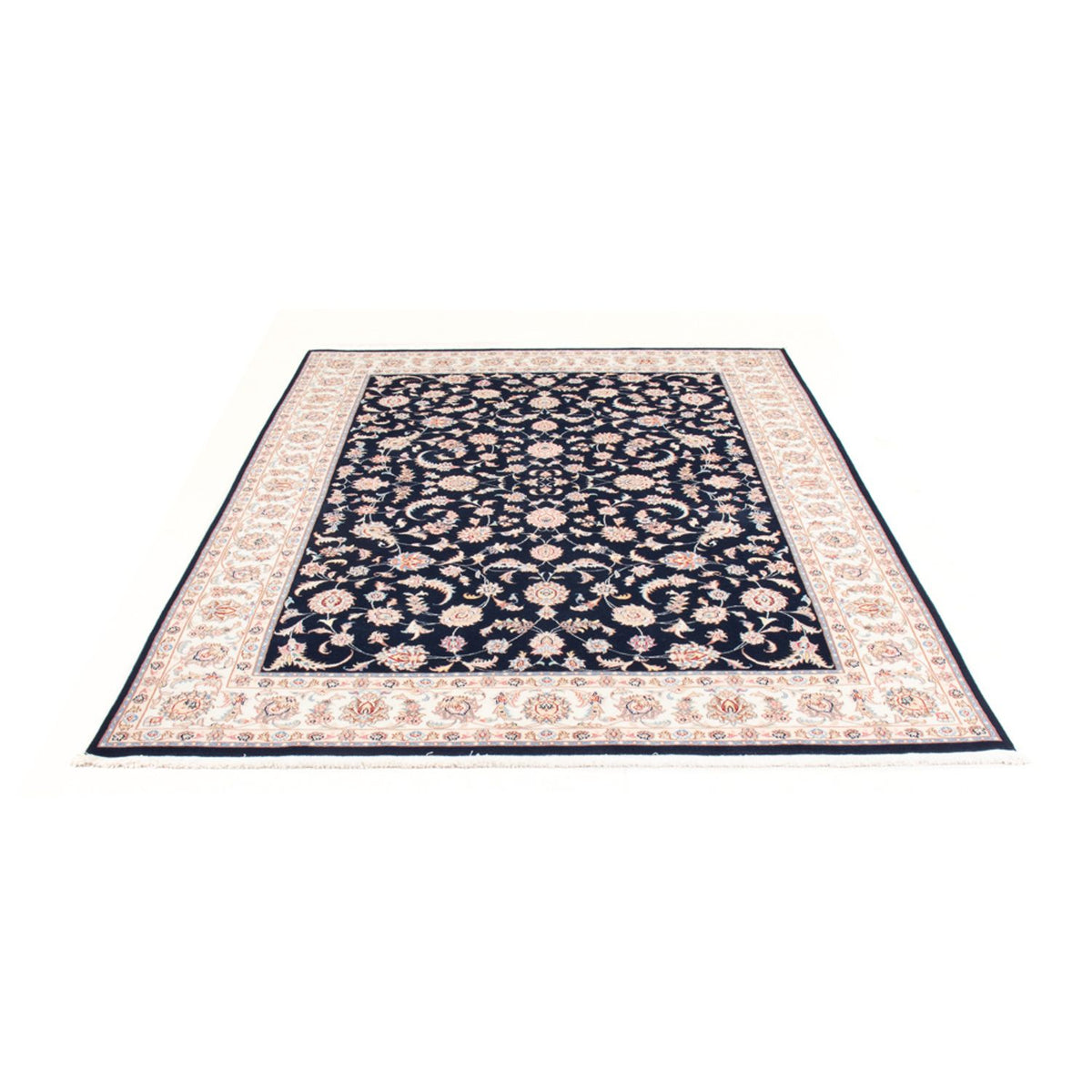 Tapis persan - Tabriz - Royal - 234 x 167 cm - bleu foncé