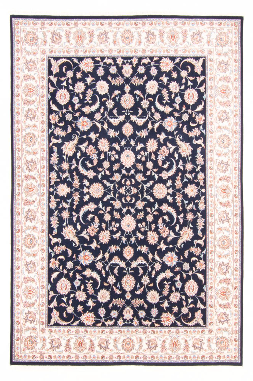 Tapis persan - Tabriz - Royal - 241 x 168 cm - bleu foncé