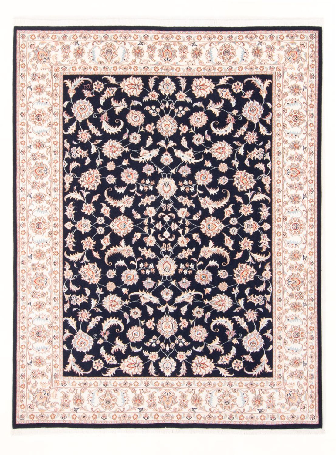 Tapis persan - Tabriz - Royal - 197 x 149 cm - bleu foncé