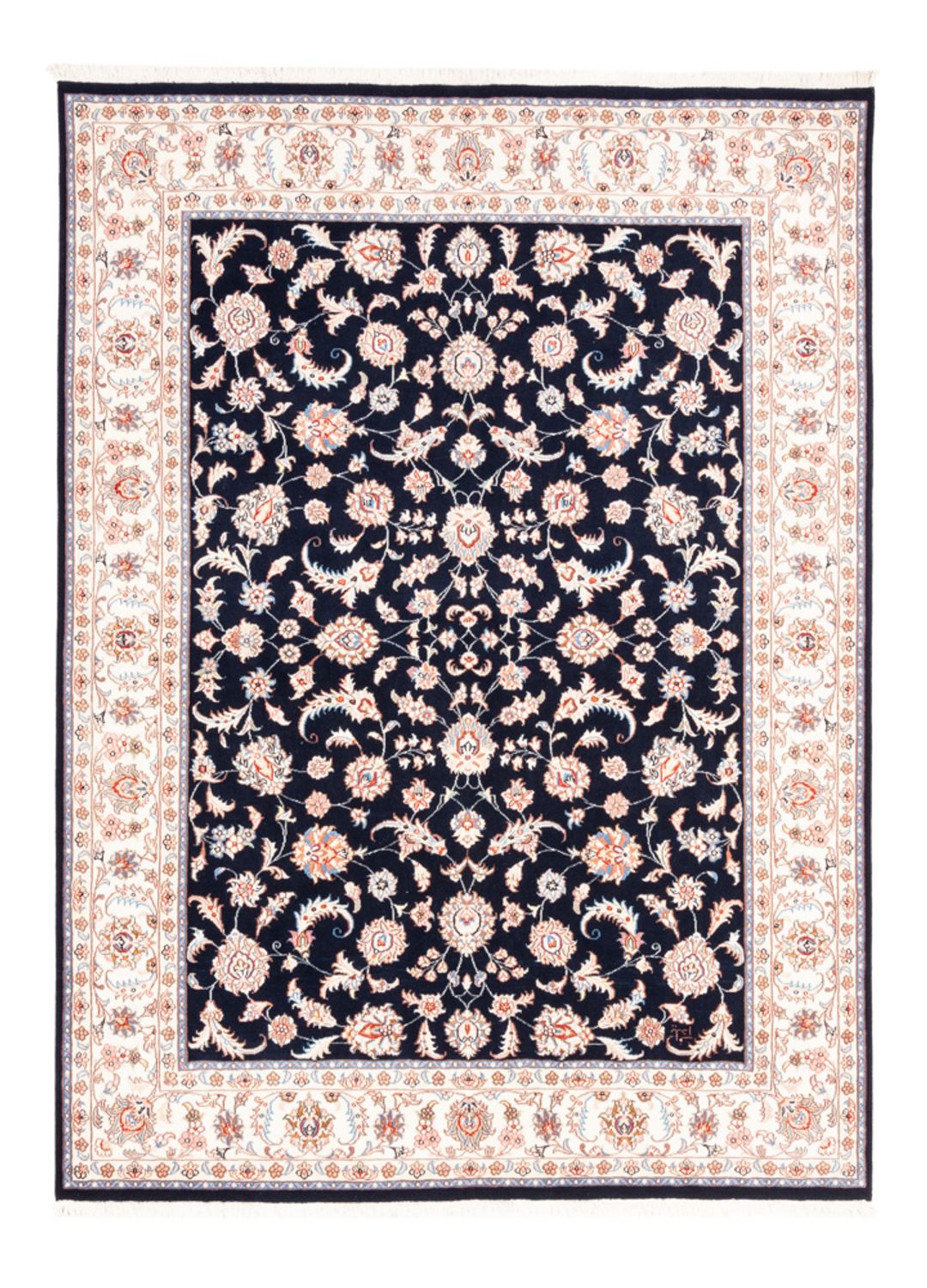 Tapis persan - Tabriz - 200 x 149 cm - bleu foncé