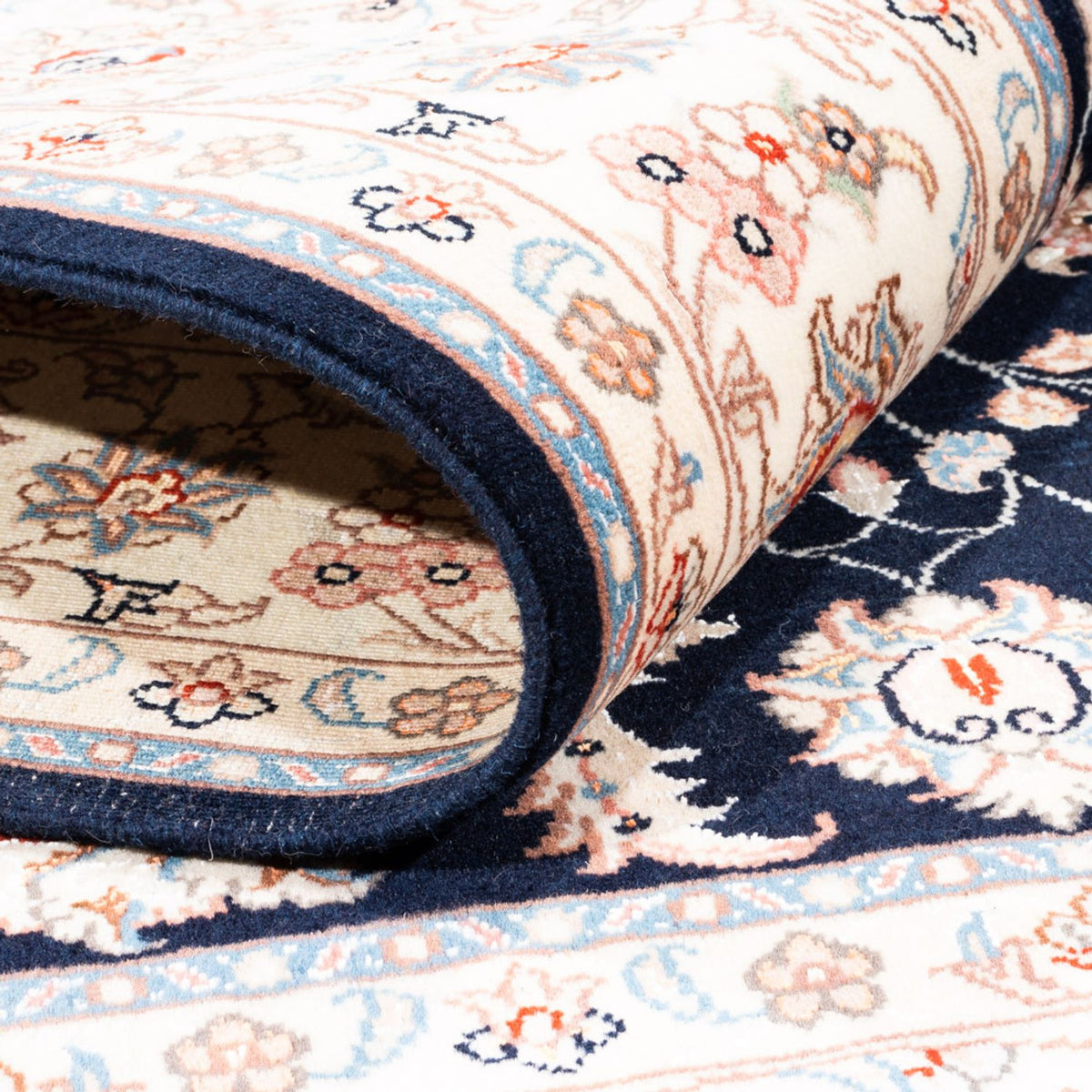 Tapis persan - Tabriz - 200 x 149 cm - bleu foncé