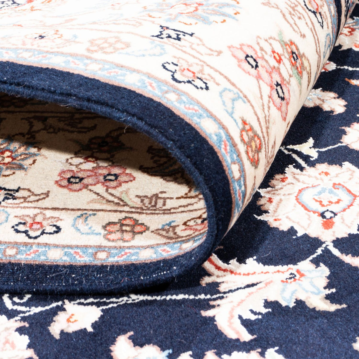 Tapis persan - Tabriz - 201 x 150 cm - bleu foncé