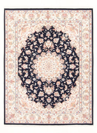 Tapis persan - Tabriz - Royal - 199 x 147 cm - bleu foncé