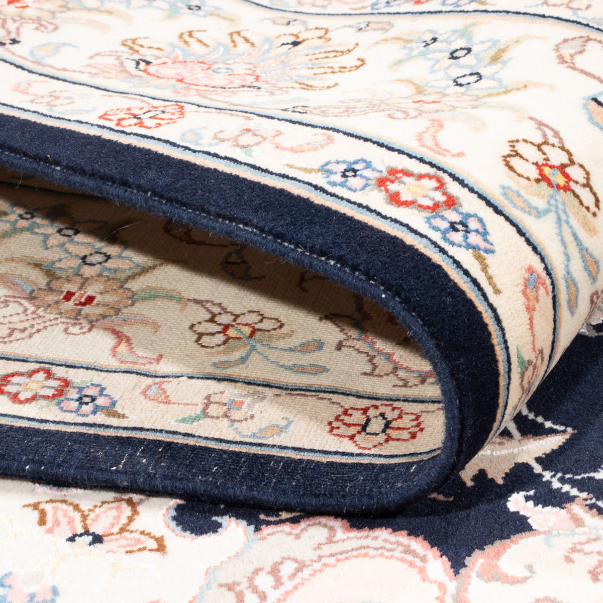 Tapis persan - Tabriz - Royal - 199 x 147 cm - bleu foncé