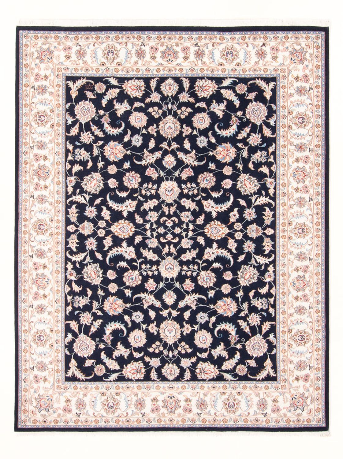 Tapis persan - Tabriz - Royal - 202 x 151 cm - bleu foncé