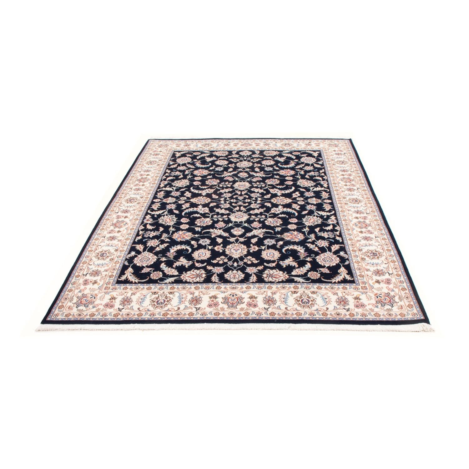 Tapis persan - Tabriz - Royal - 202 x 151 cm - bleu foncé