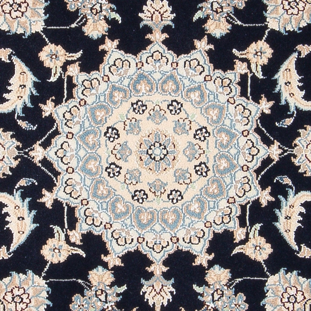 Tapis persan - Nain - Premium - 122 x 81 cm - bleu foncé