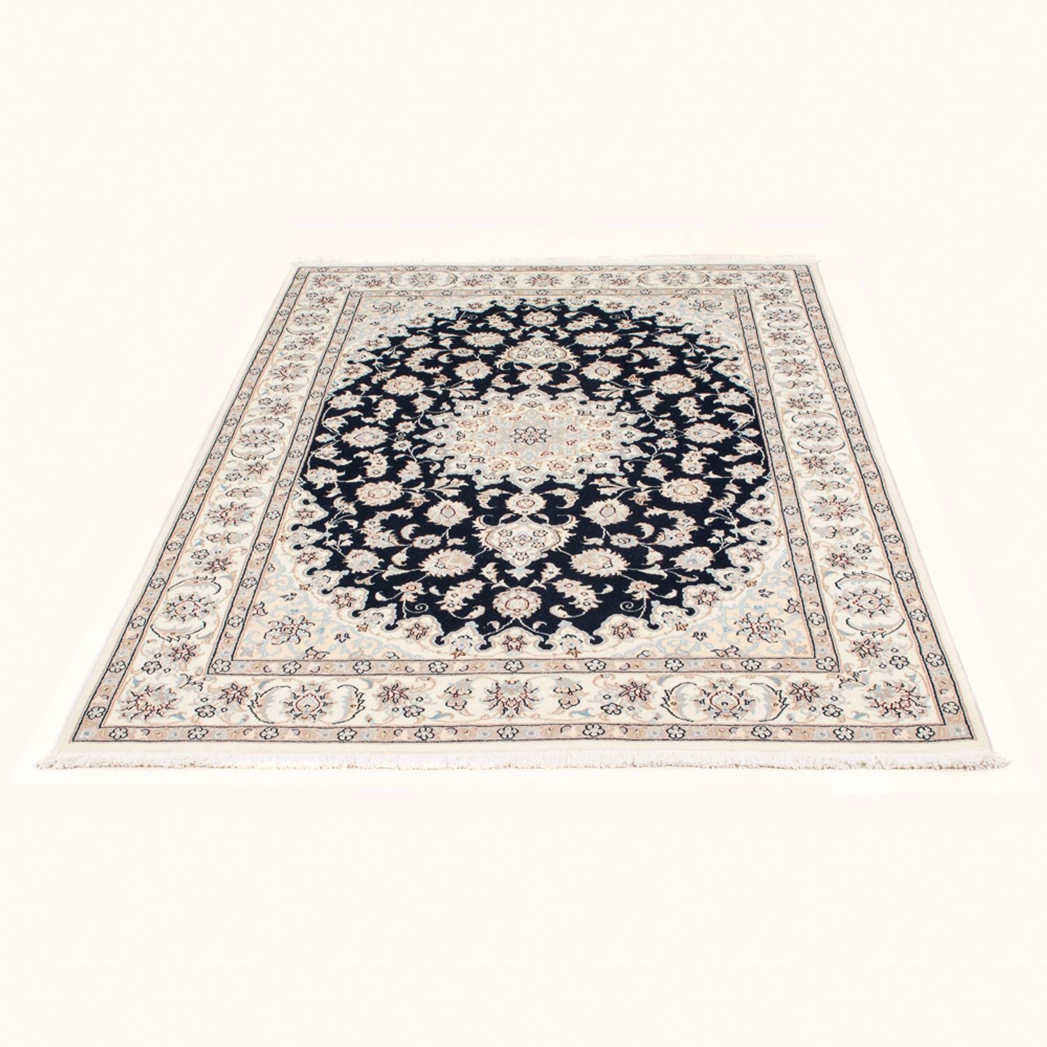 Tapis persan - Nain - Royal - 173 x 121 cm - bleu foncé