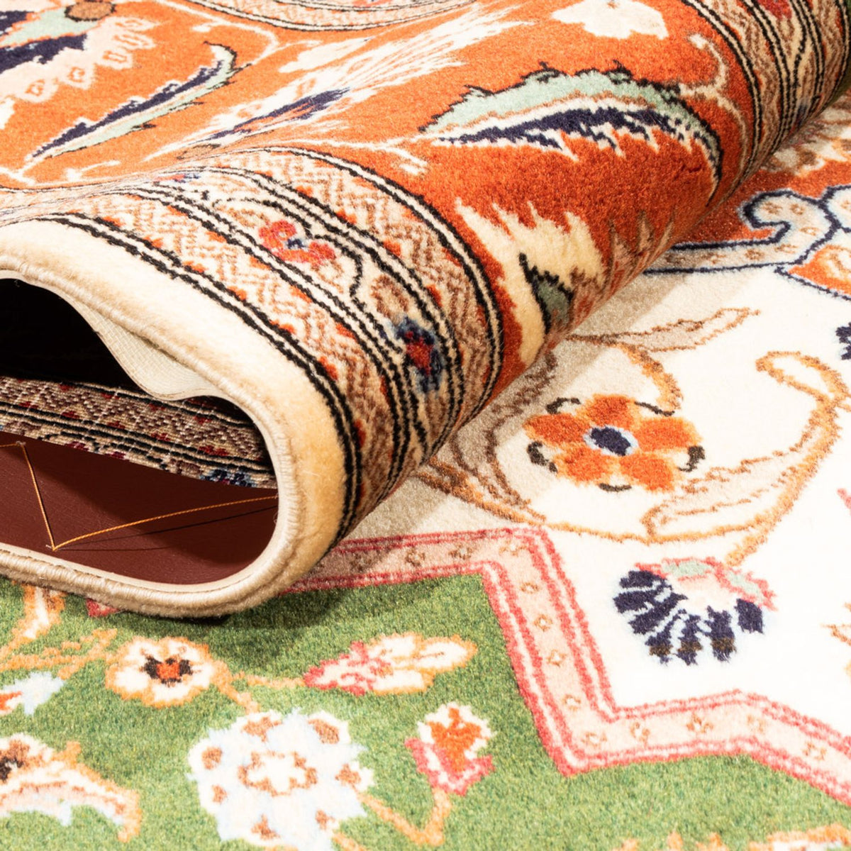 Tapis persan - Ghom - 230 x 172 cm - vert