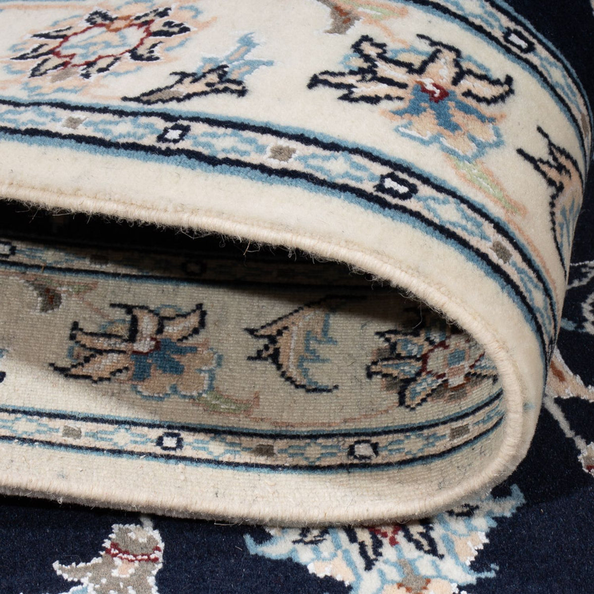 Tapis persan - Nain - Premium - 121 x 78 cm - bleu foncé