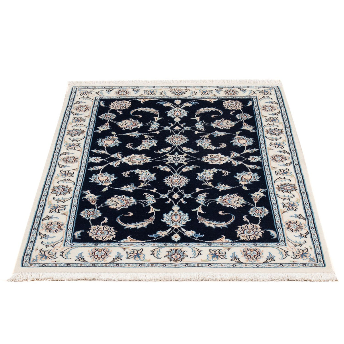 Tapis persan - Nain - Premium - 121 x 78 cm - bleu foncé
