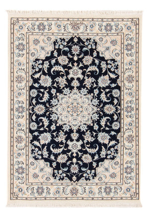 Tapis persan - Nain - Premium - 123 x 83 cm - bleu foncé