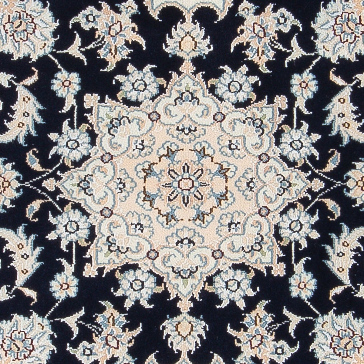 Tapis persan - Nain - Premium - 123 x 83 cm - bleu foncé