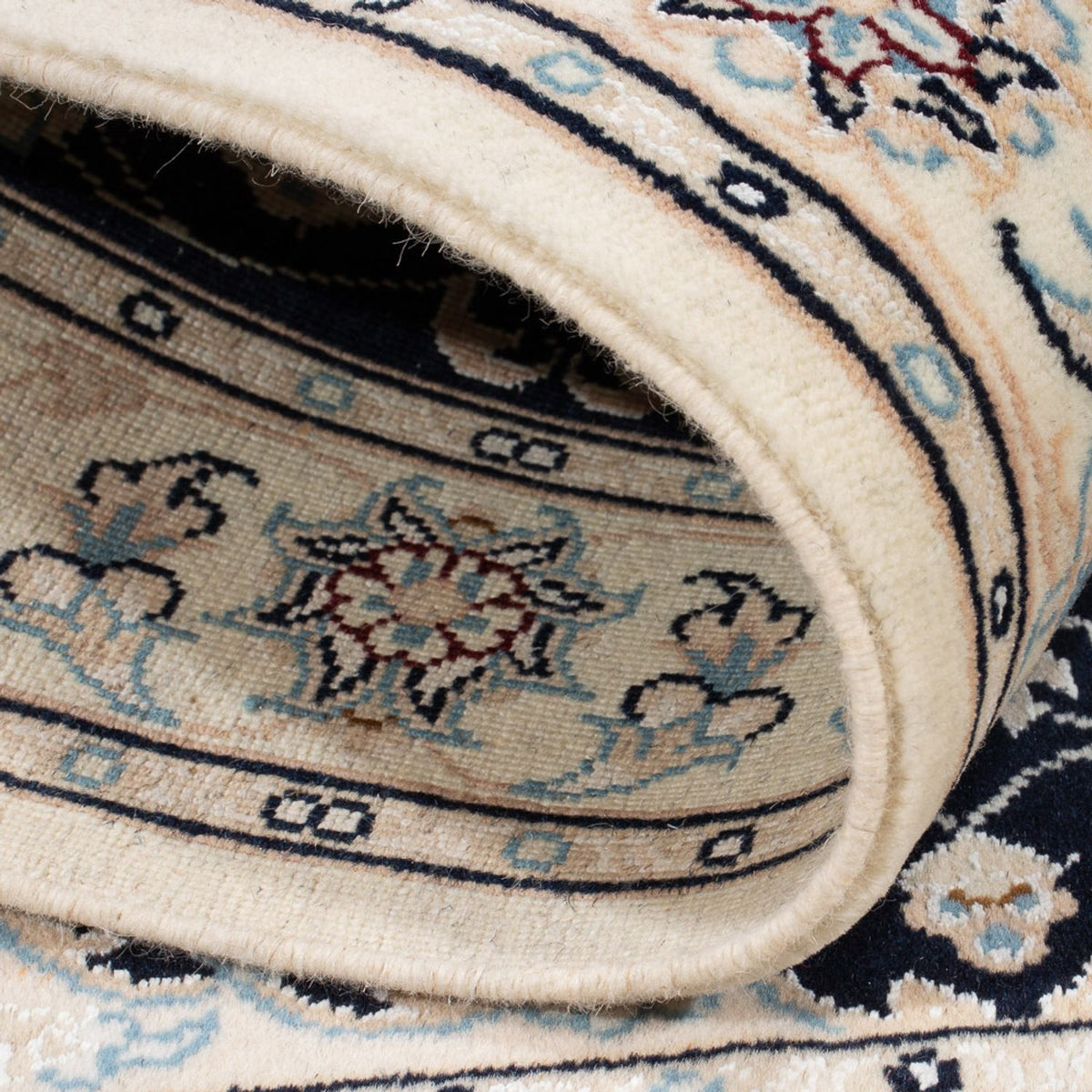 Tapis persan - Nain - Premium - 123 x 83 cm - bleu foncé