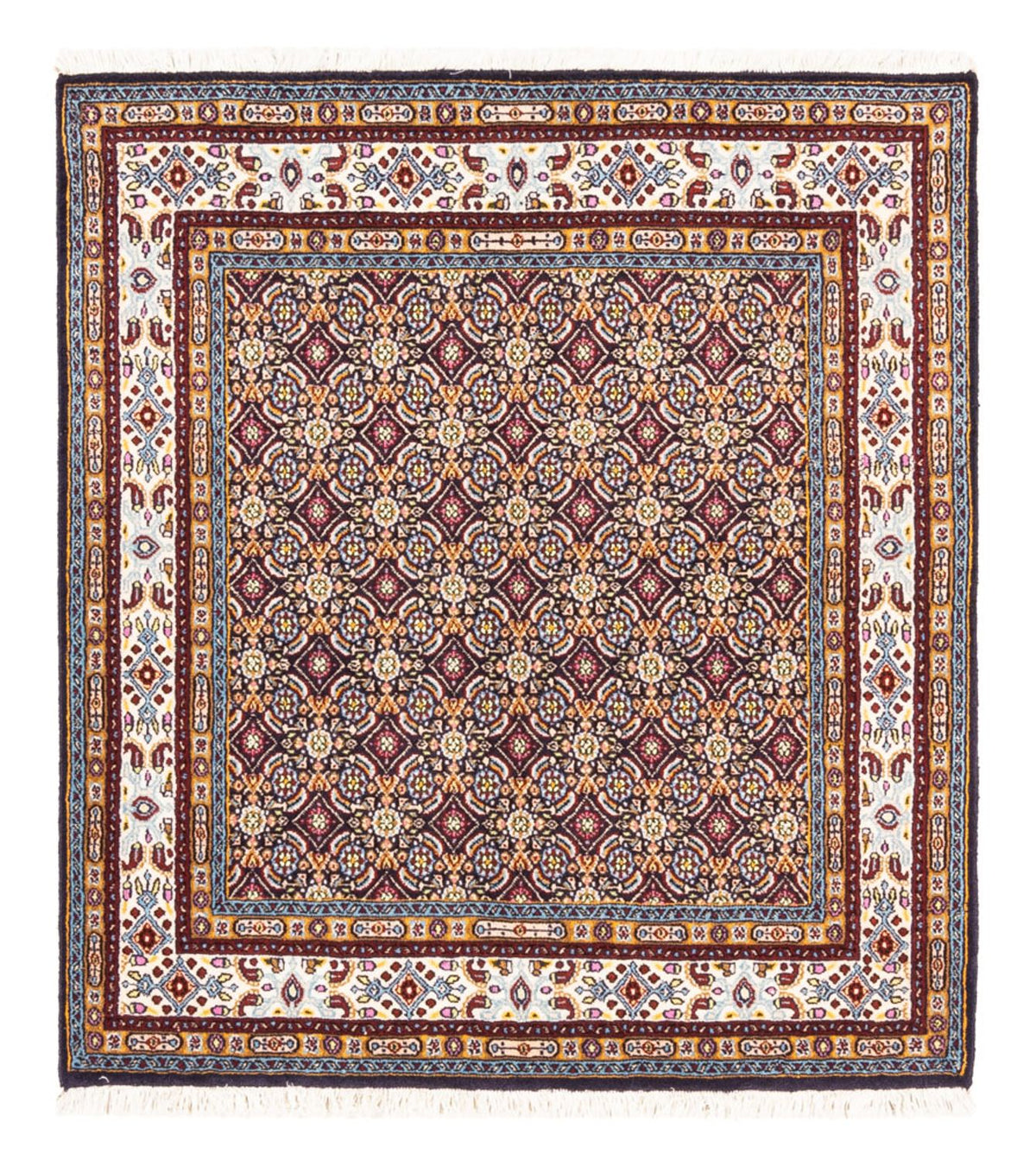 Tapis de couloir Tapis persan - Classique - 100 x 100 cm - bleu foncé