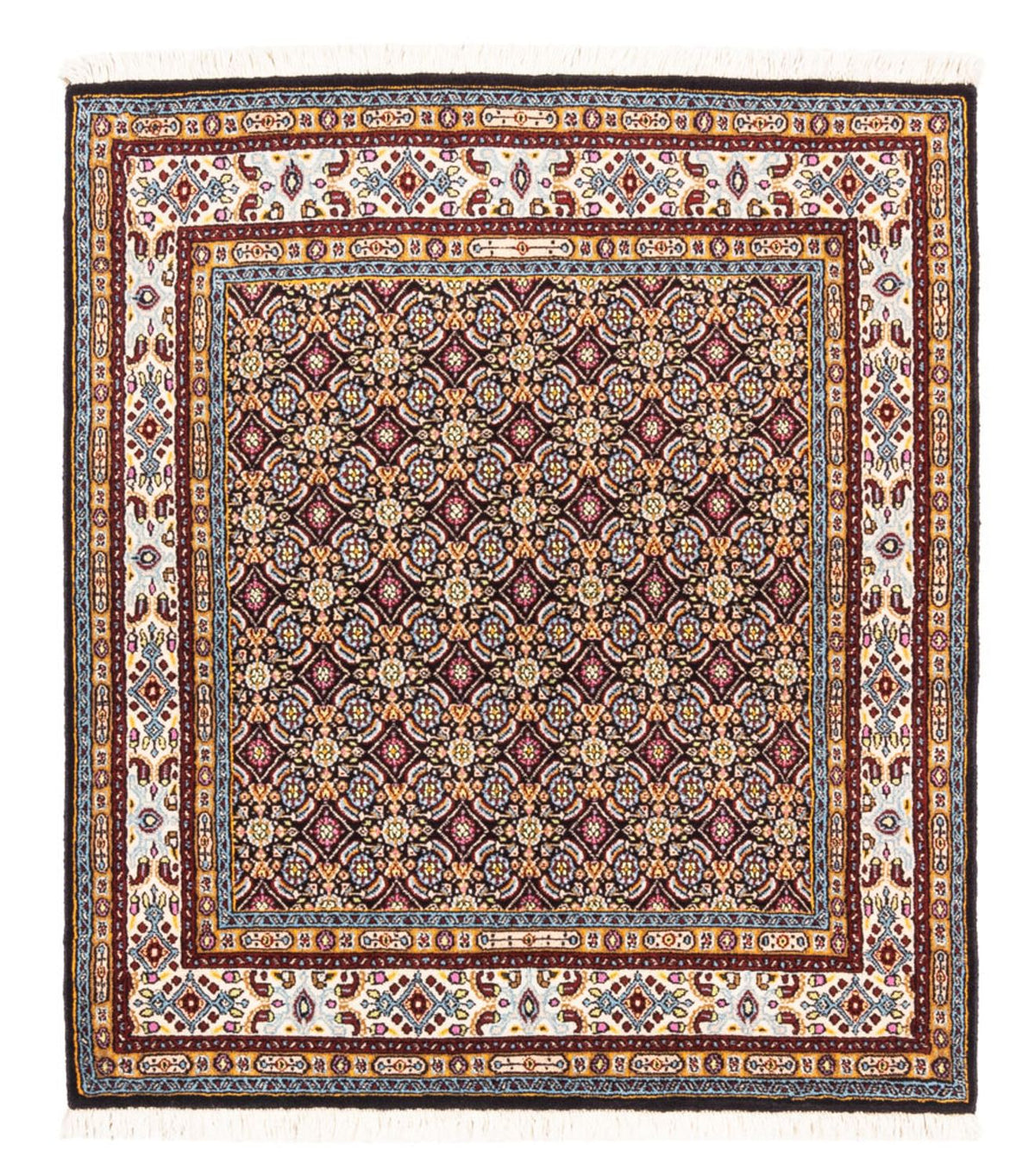 Tapis de couloir Tapis persan - Classique - 100 x 100 cm - bleu foncé