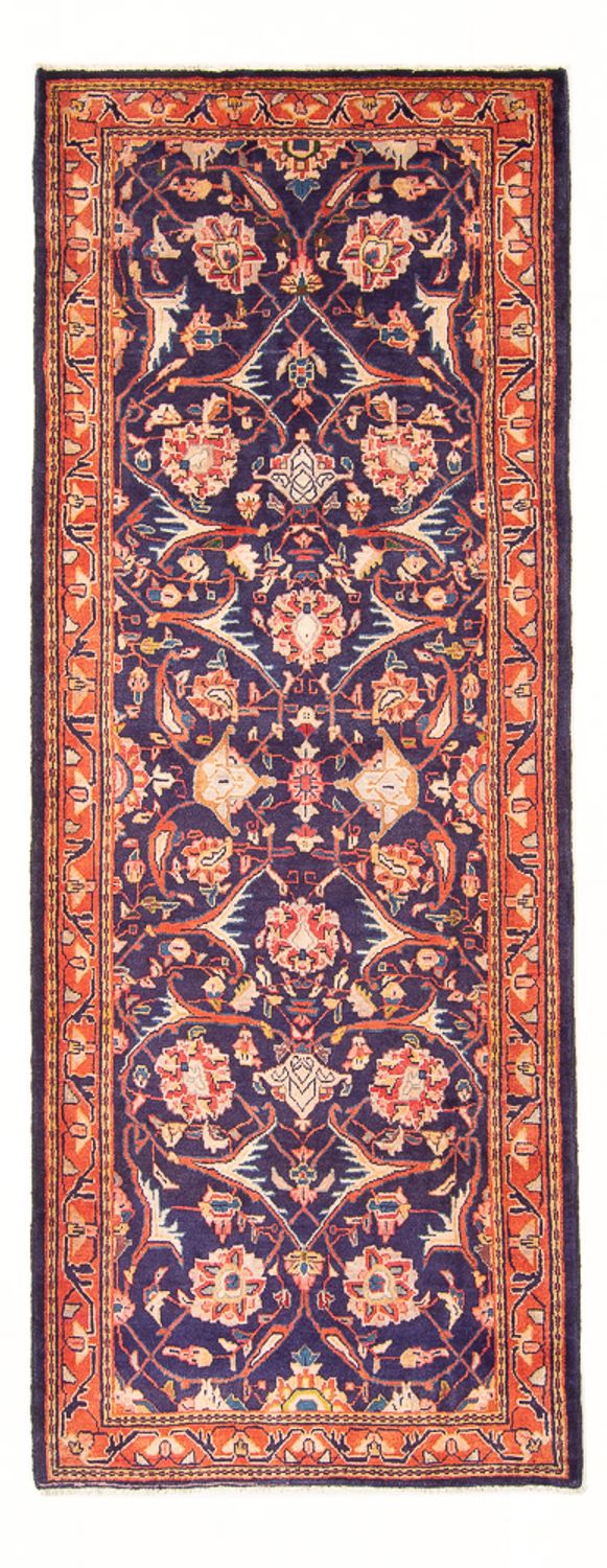 Tapis de couloir Tapis persan - Bidjar - 306 x 118 cm - bleu foncé