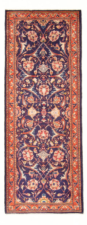 Tapis de couloir Tapis persan - Bidjar - 306 x 118 cm - bleu foncé