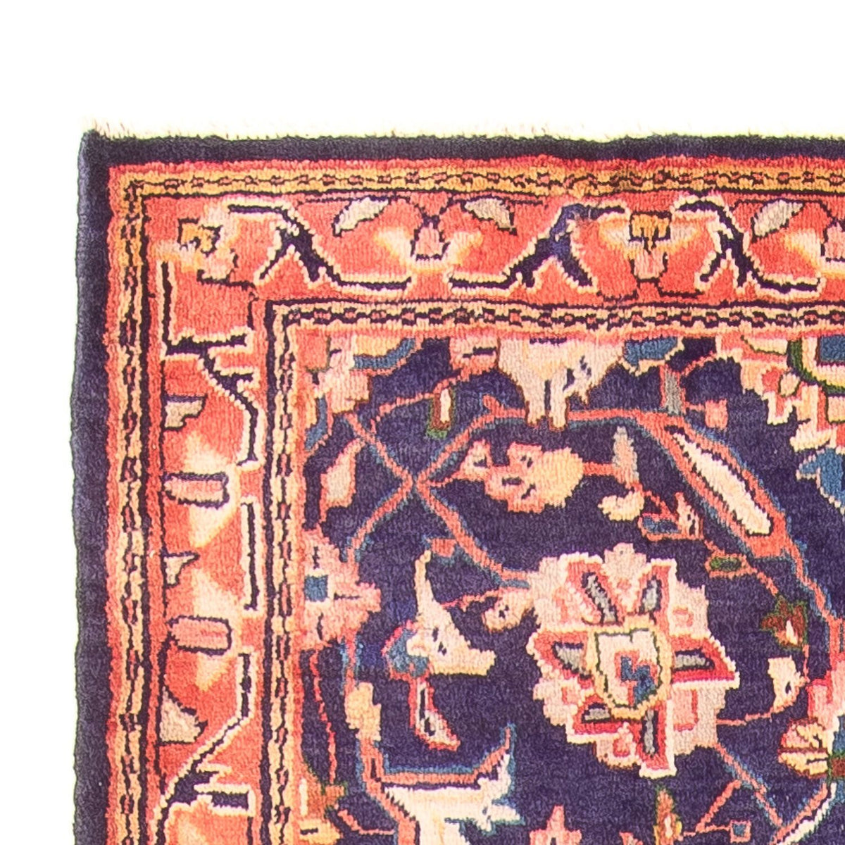 Tapis de couloir Tapis persan - Bidjar - 306 x 118 cm - bleu foncé