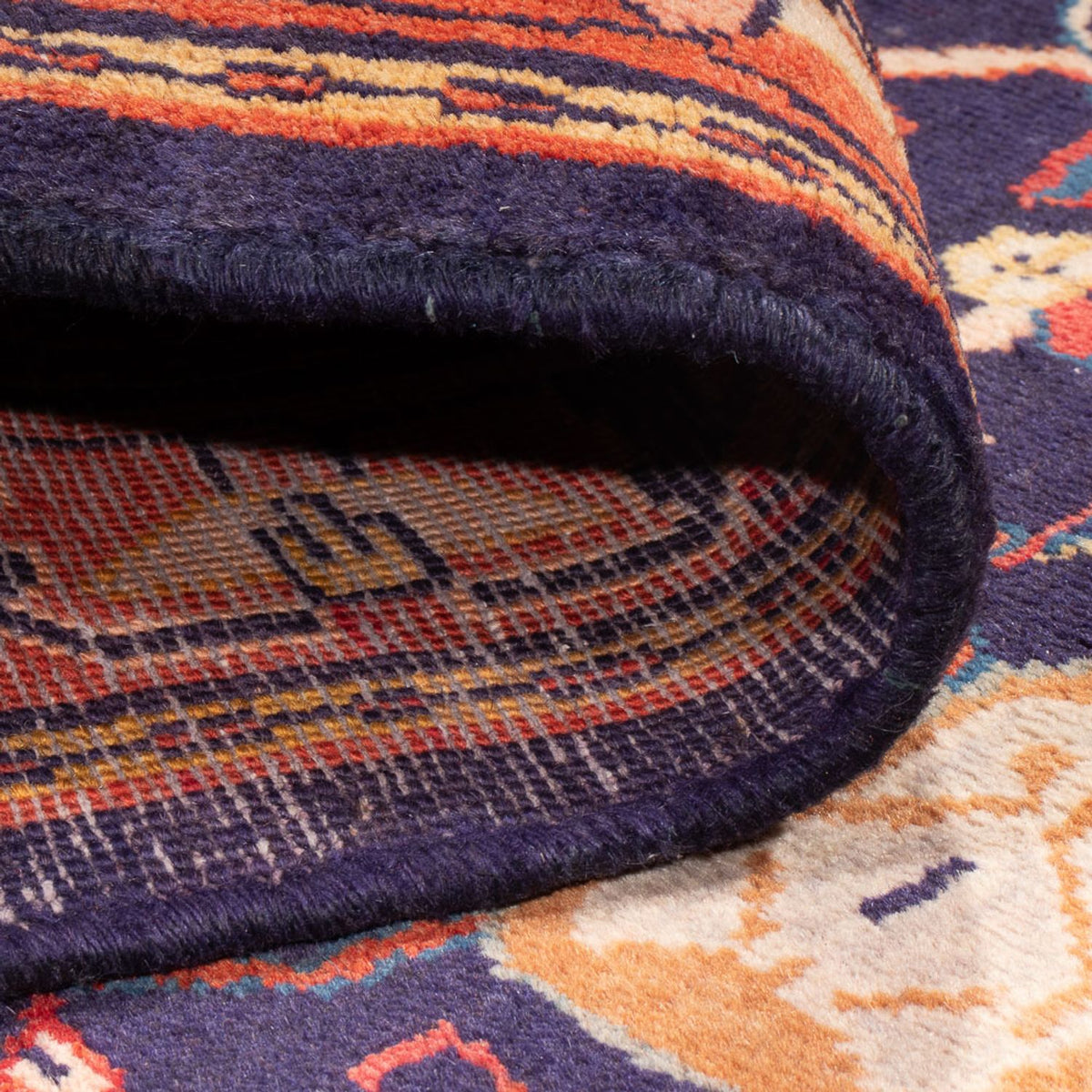 Tapis de couloir Tapis persan - Bidjar - 306 x 118 cm - bleu foncé