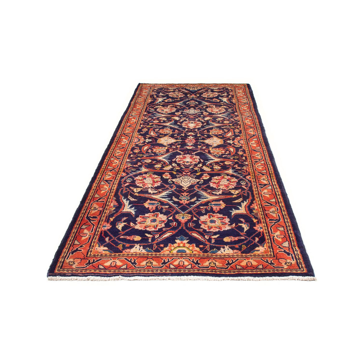 Tapis de couloir Tapis persan - Bidjar - 306 x 118 cm - bleu foncé