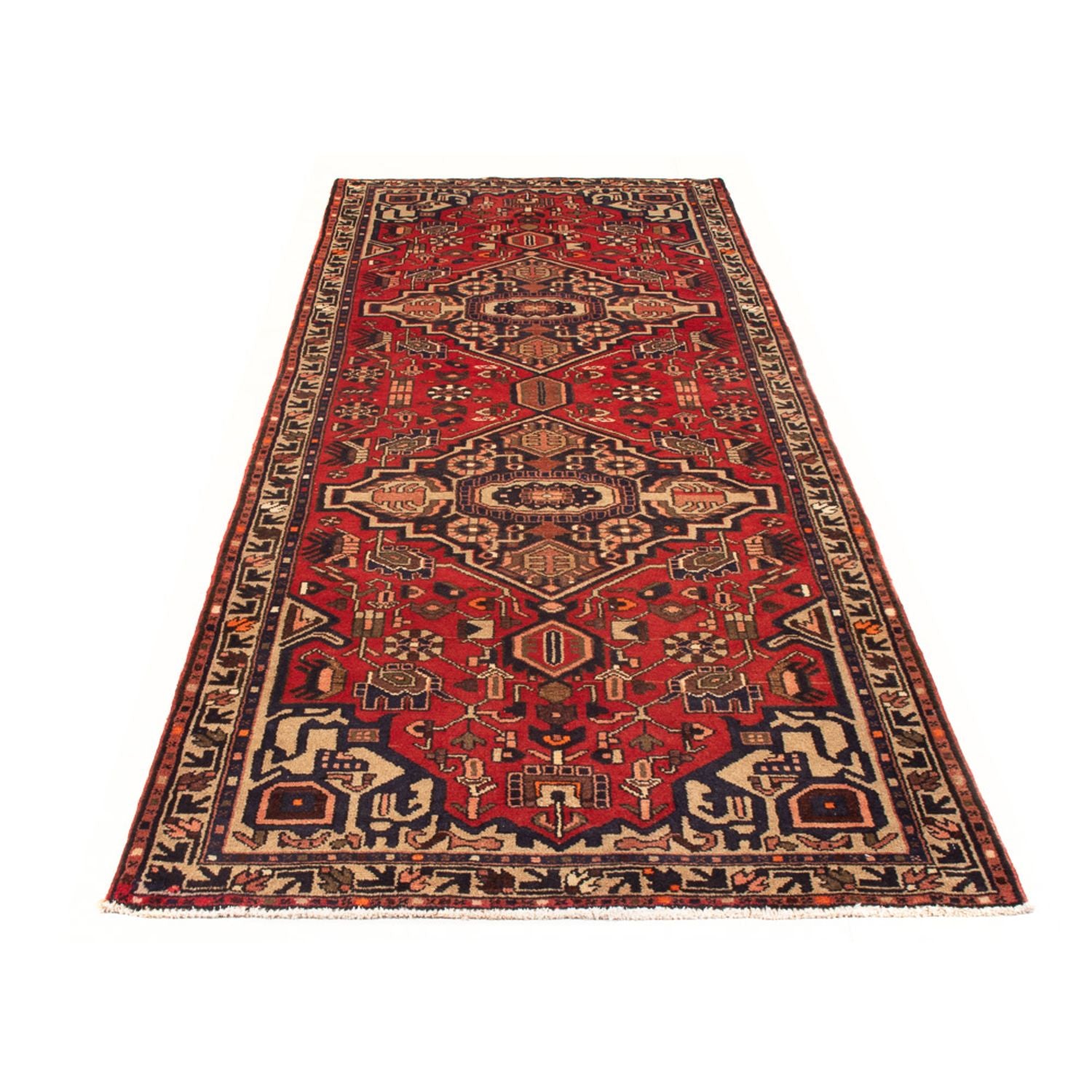 Tapis de couloir Tapis persan - Bidjar - 293 x 109 cm - rouge