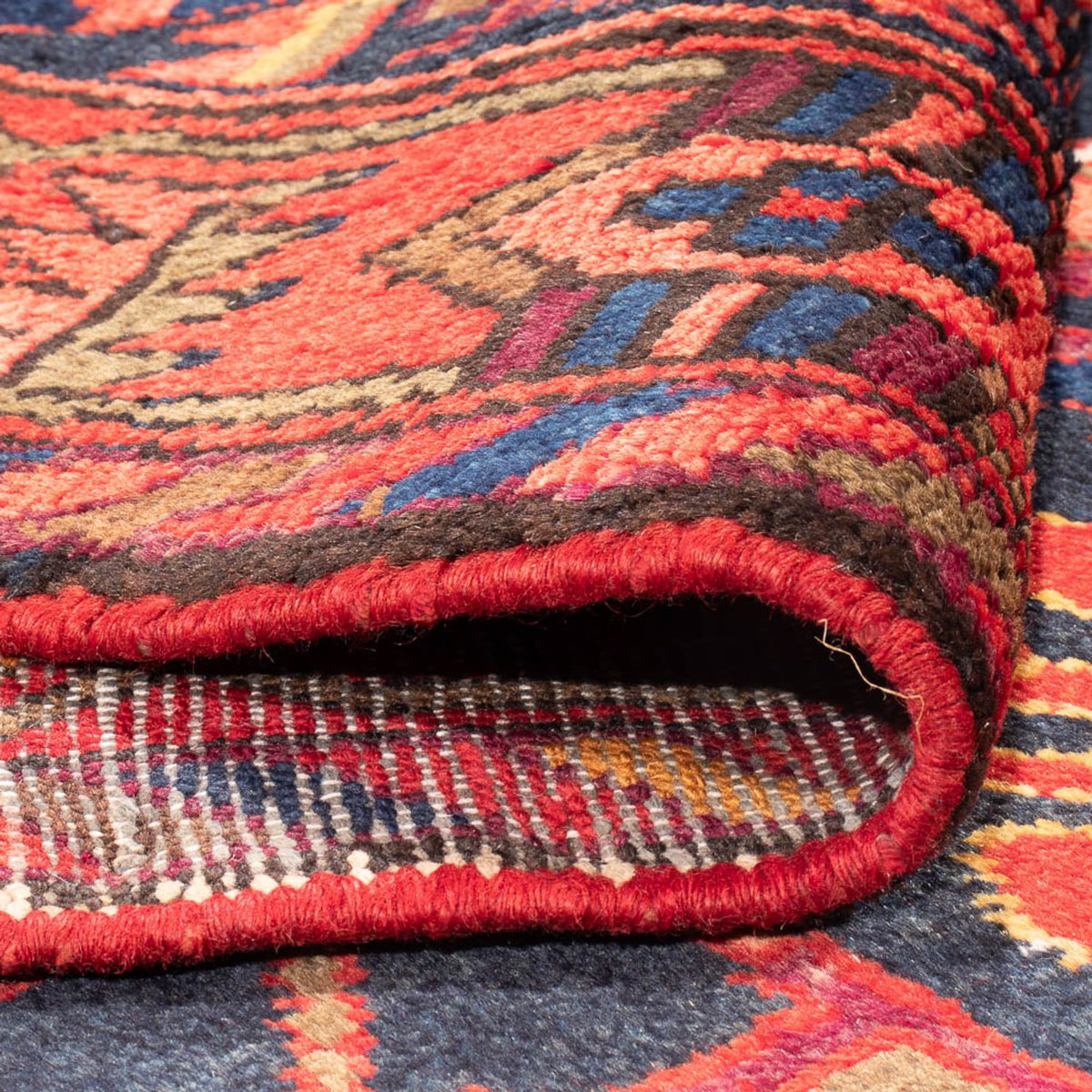 Tapis de couloir Tapis persan - Bidjar - 310 x 112 cm - bleu foncé