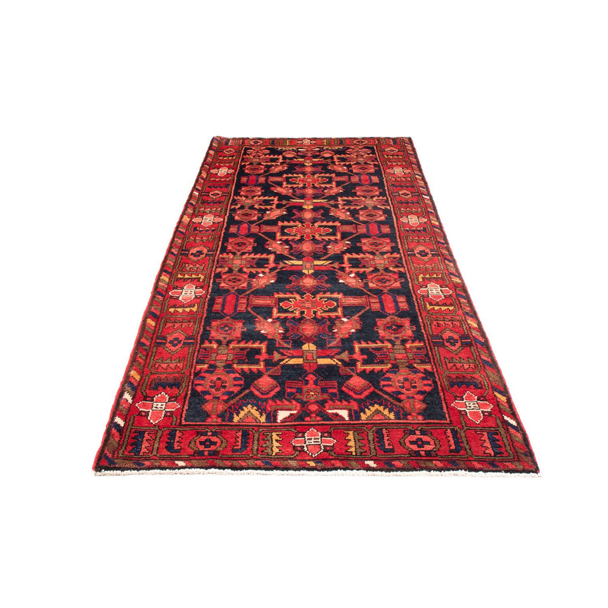 Tapis de couloir Tapis persan - Bidjar - 310 x 112 cm - bleu foncé