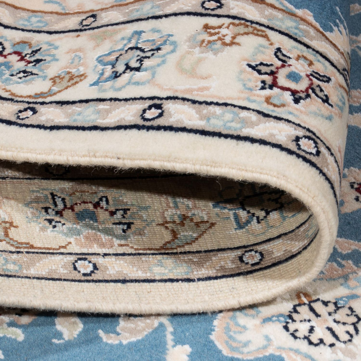 Tapis persan - Nain - Premium - 138 x 76 cm - bleu clair