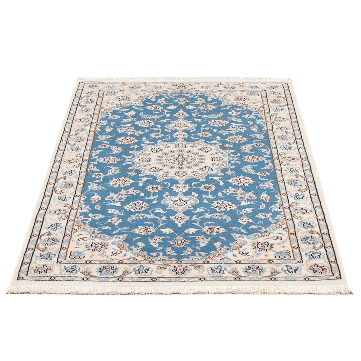 Tapis persan - Nain - Premium - 138 x 76 cm - bleu clair