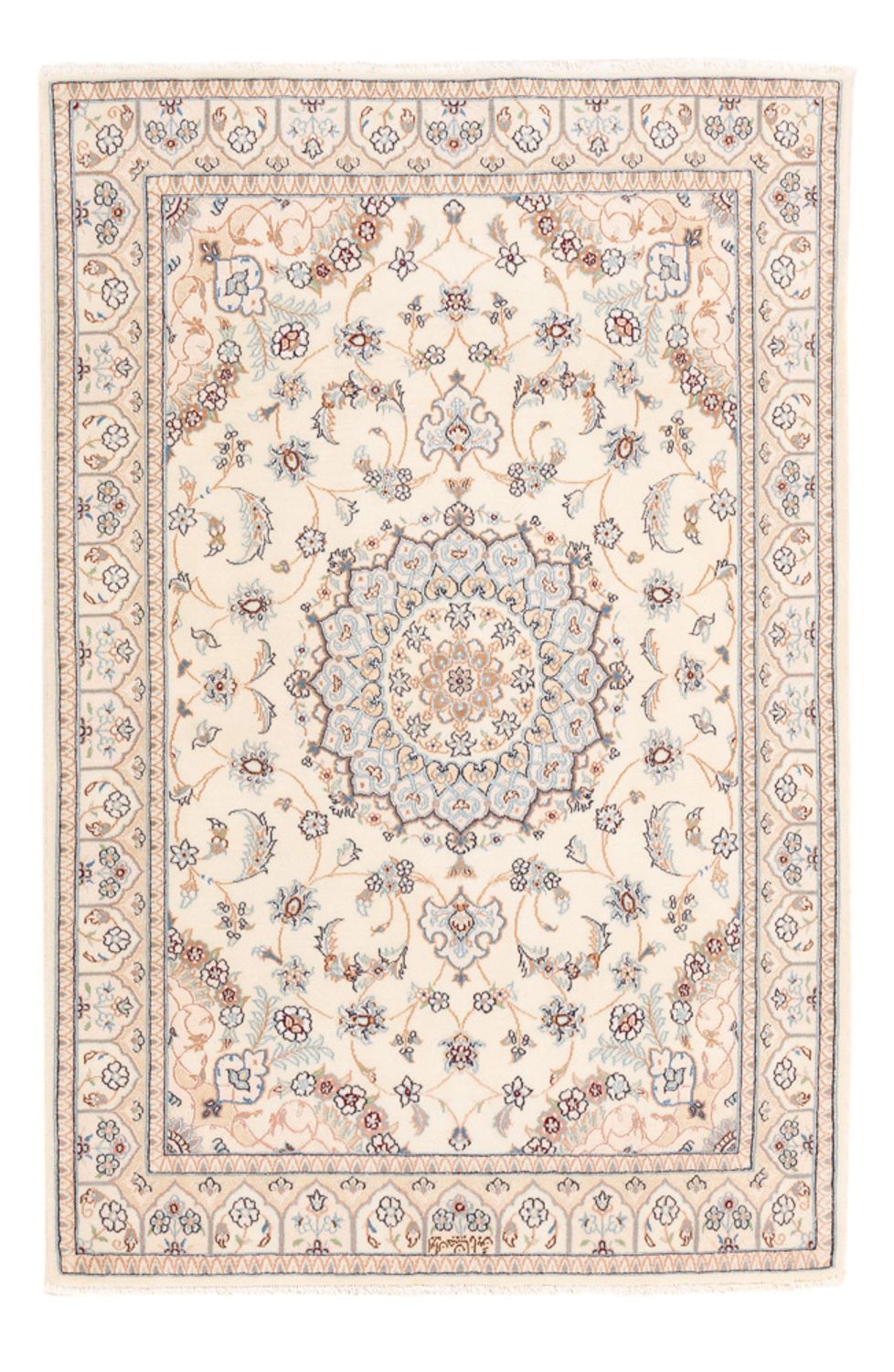 Tapis persan - Nain - Premium - 153 x 106 cm - crème