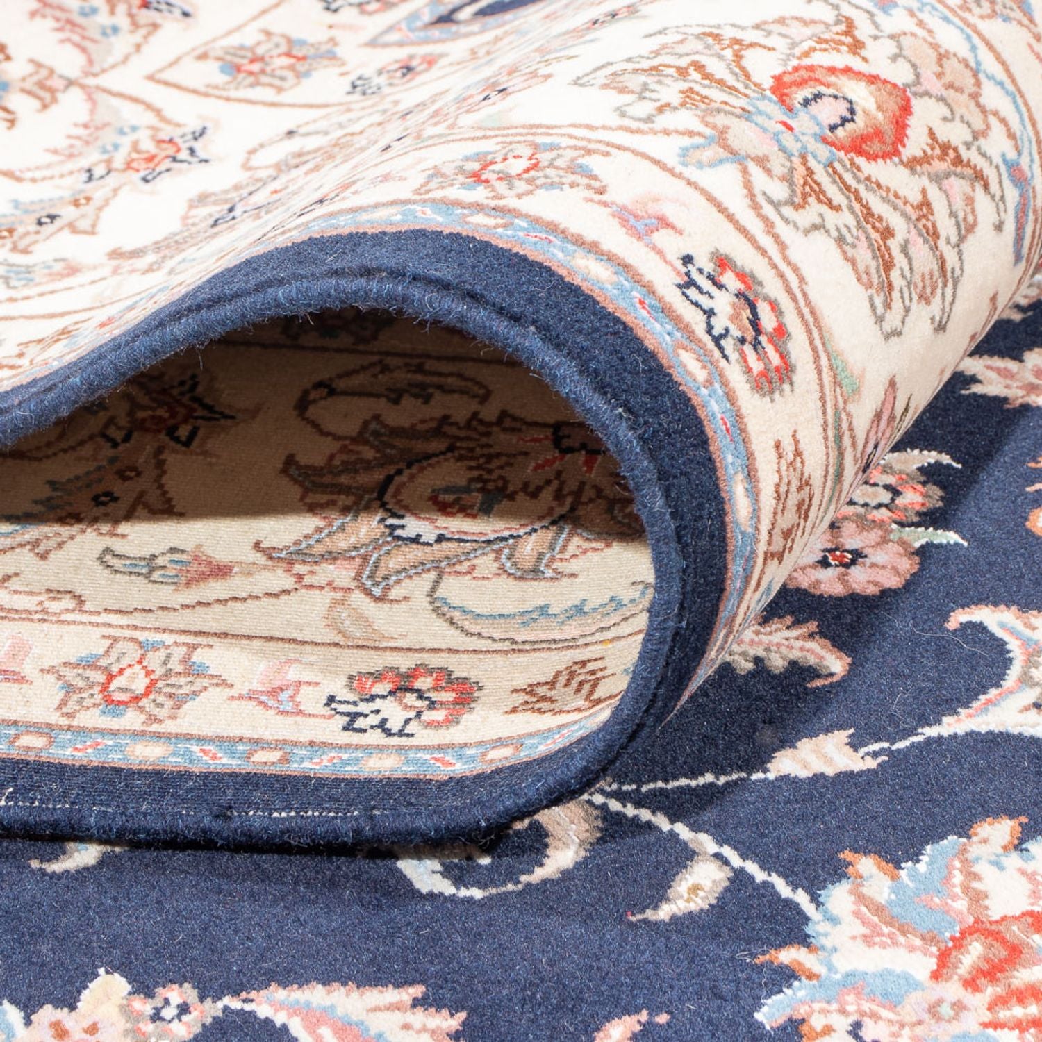 Tapis persan - Tabriz - Royal - 240 x 170 cm - bleu foncé