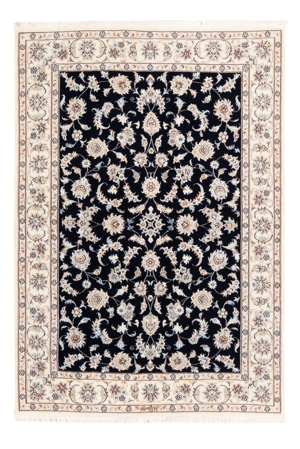 Tapis persan - Nain - Premium - 174 x 121 cm - bleu foncé