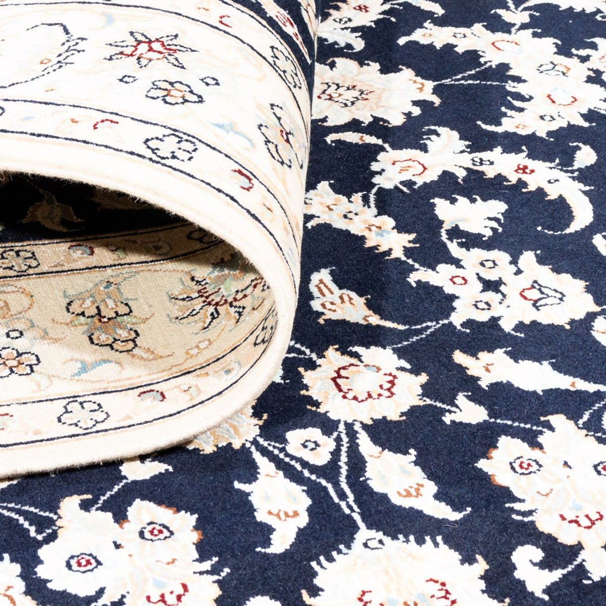 Tapis persan - Nain - Premium - 178 x 120 cm - bleu foncé