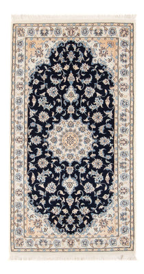 Tapis persan - Nain - Premium - 134 x 74 cm - bleu foncé