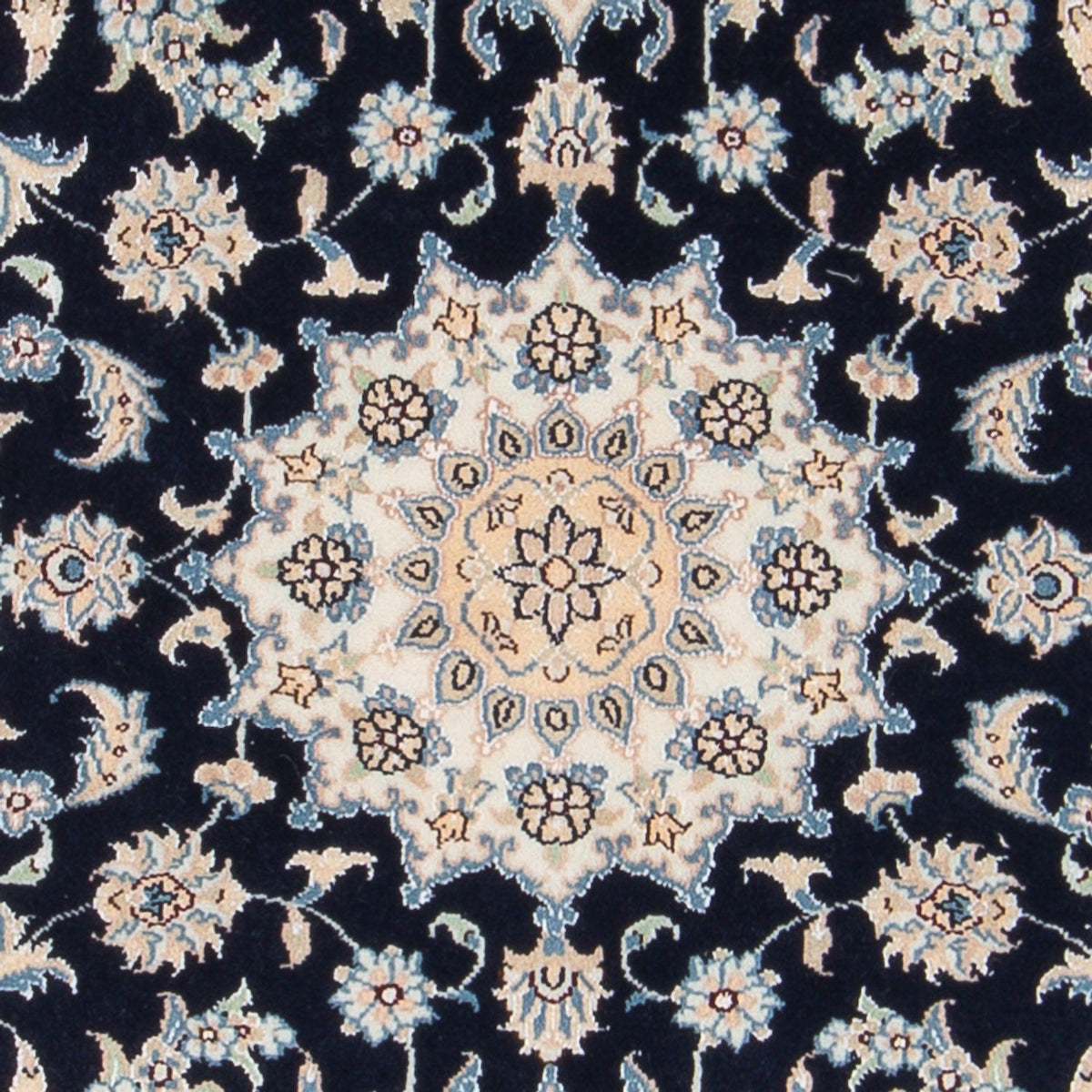 Tapis persan - Nain - Premium - 134 x 74 cm - bleu foncé