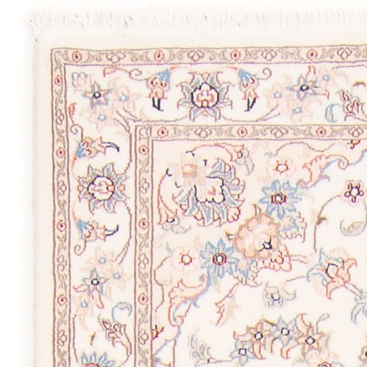 Tapis de couloir Tapis persan - Tabriz - Royal - 296 x 80 cm - crème