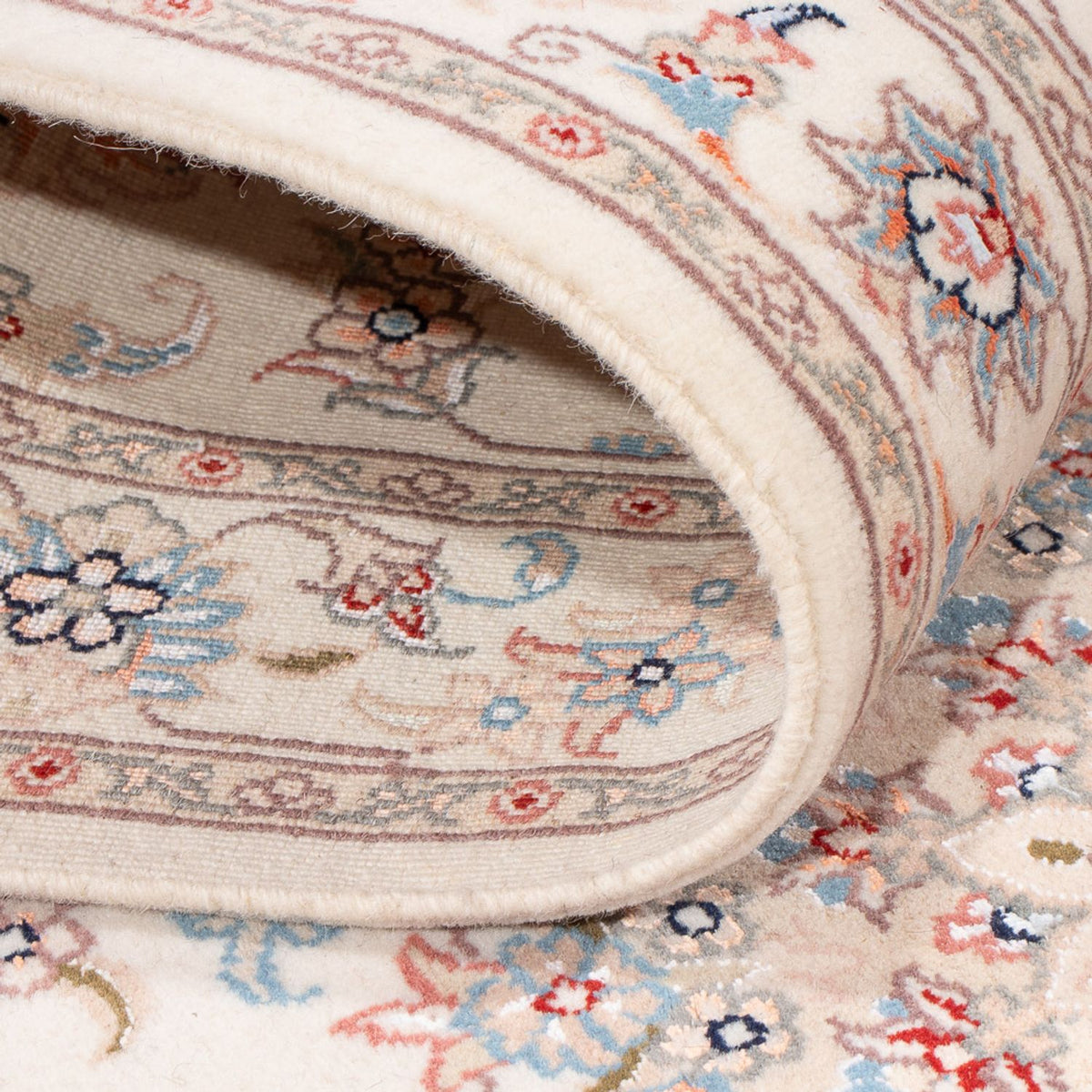 Tapis de couloir Tapis persan - Tabriz - Royal - 296 x 80 cm - crème