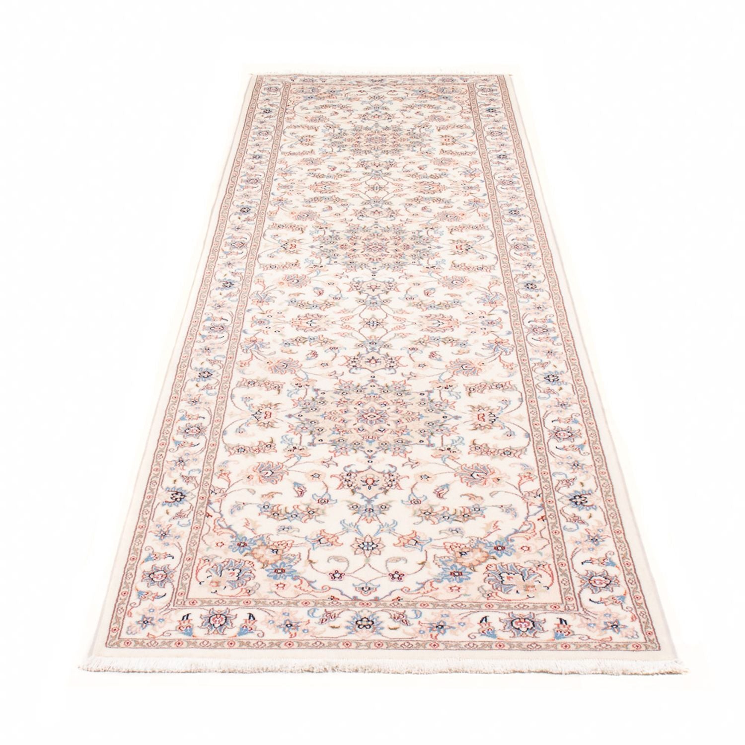 Tapis de couloir Tapis persan - Tabriz - Royal - 296 x 80 cm - crème
