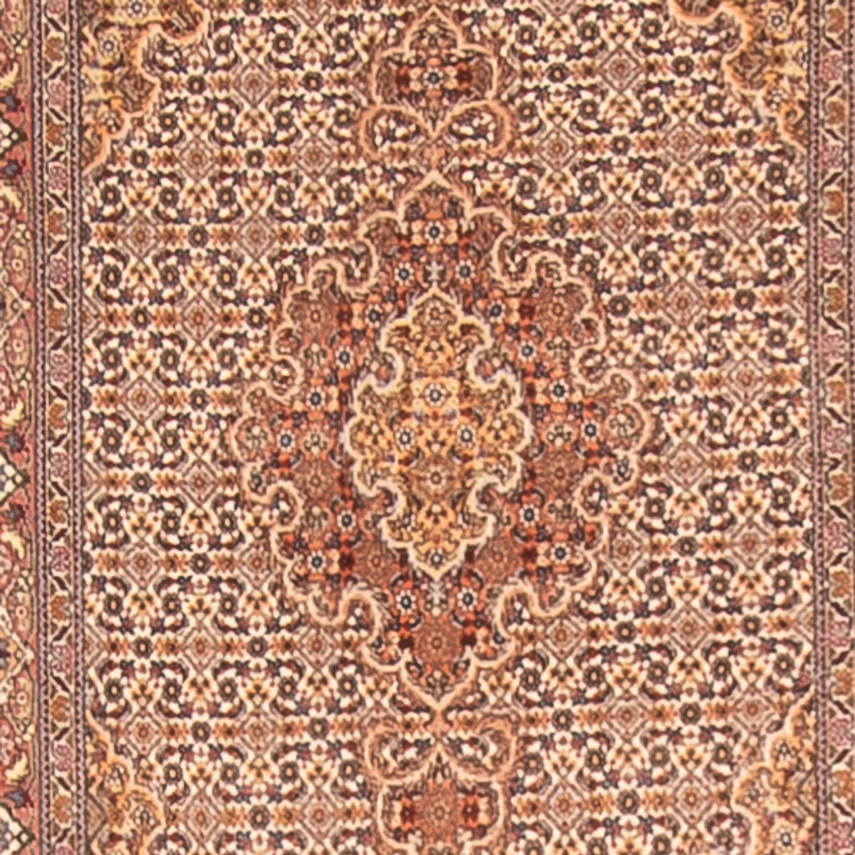 Tapis de couloir Tapis persan - Tabriz - Royal - 400 x 80 cm - beige
