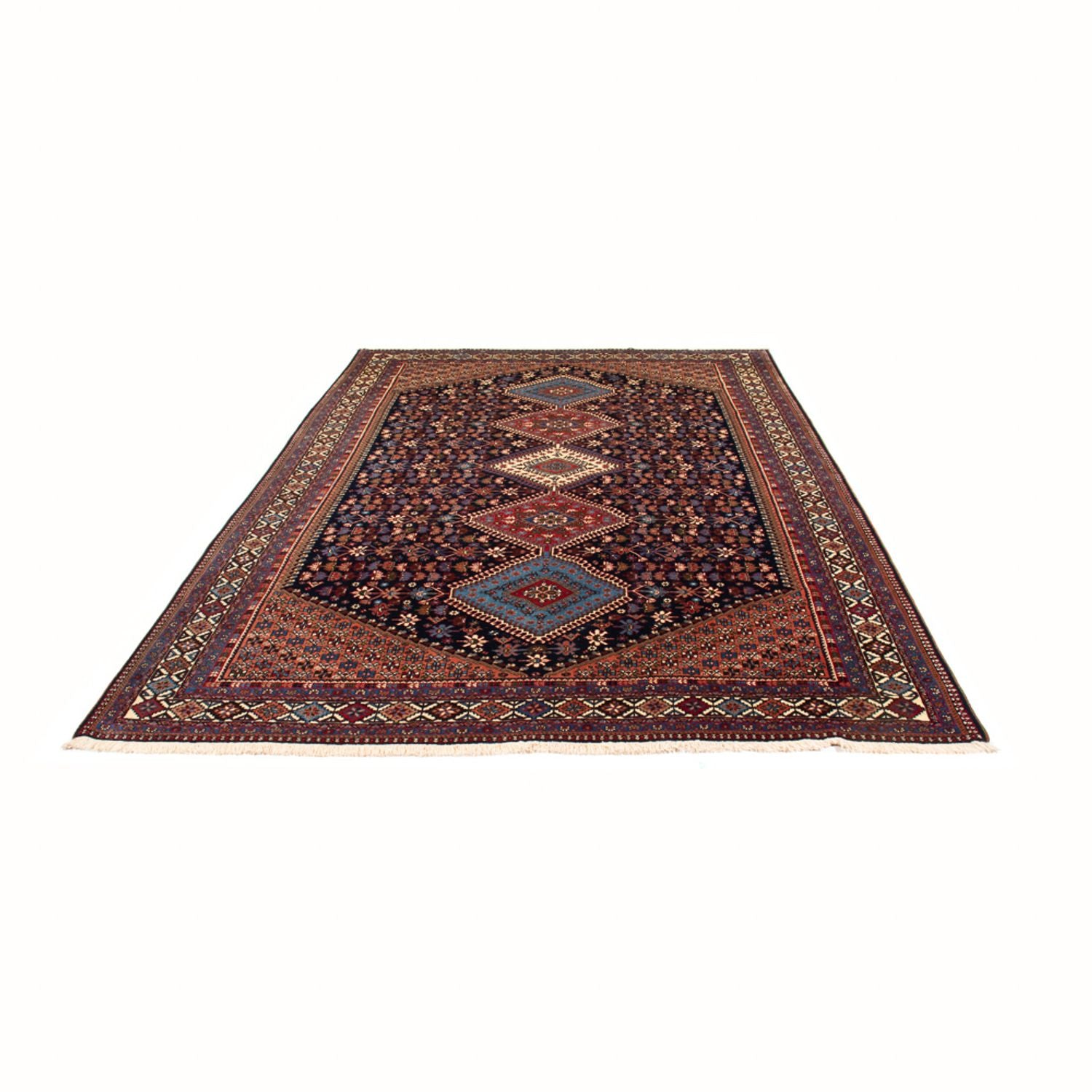 Tapis persan - Nomadic - 300 x 204 cm - bleu foncé